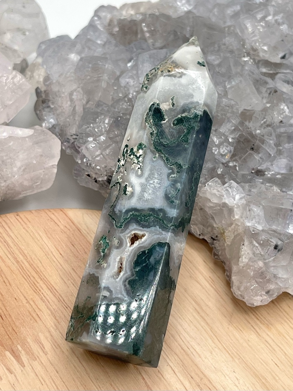 🌑Druzy Geode Tree Agate Crystal Tower Point🌑